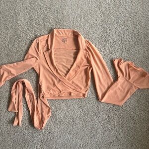 Oh Polly mesh crop top, orange, size XS